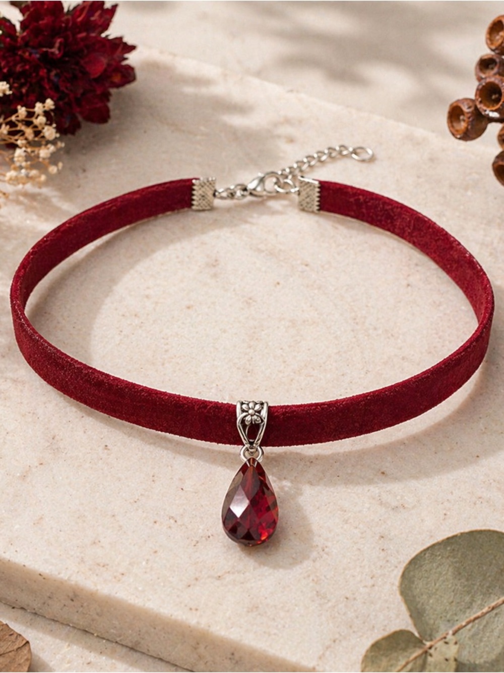 Red Velvet Choker Necklace